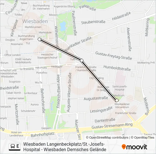 E Bus Line Map