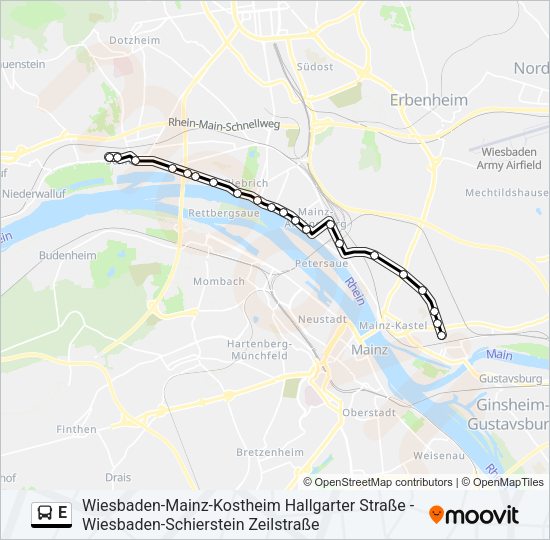 E Bus Line Map