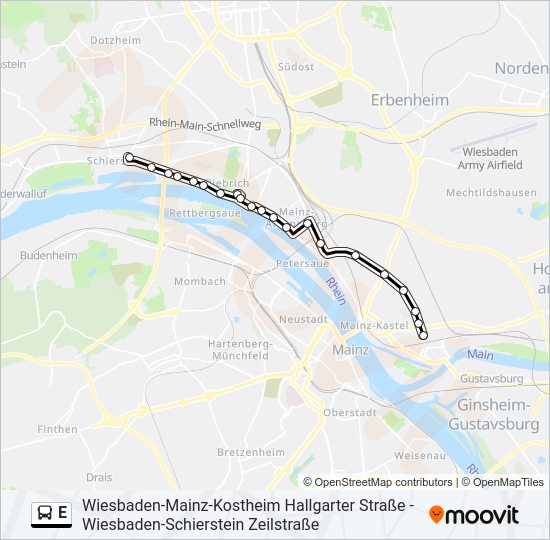 E Bus Line Map