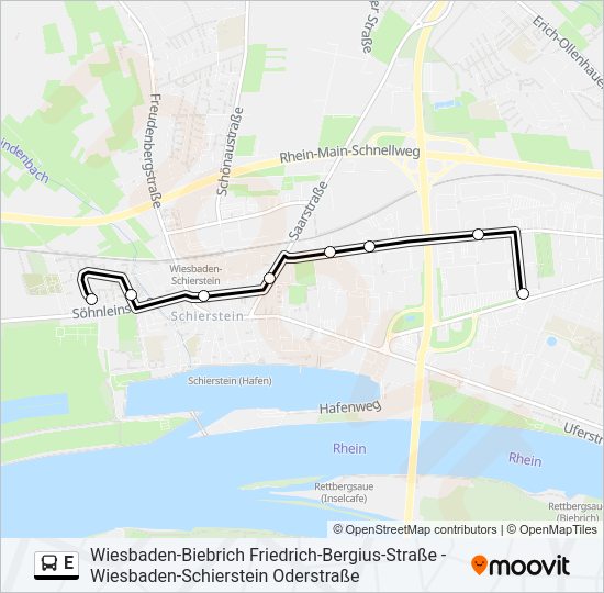 E Bus Line Map