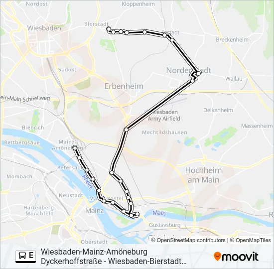 E Bus Line Map