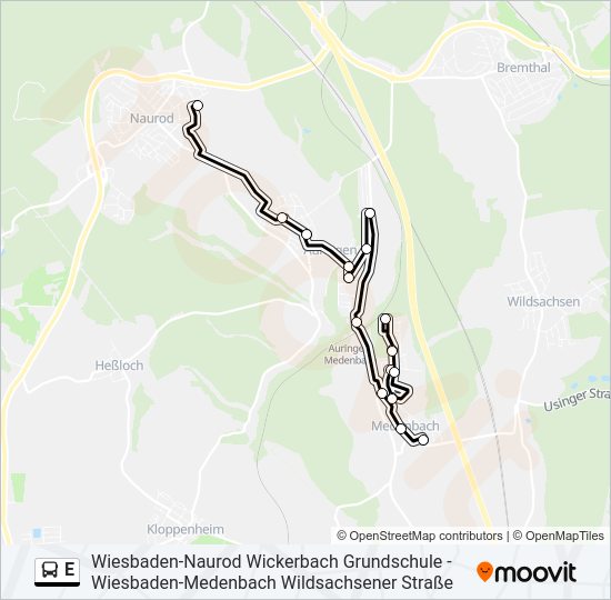 E Bus Line Map