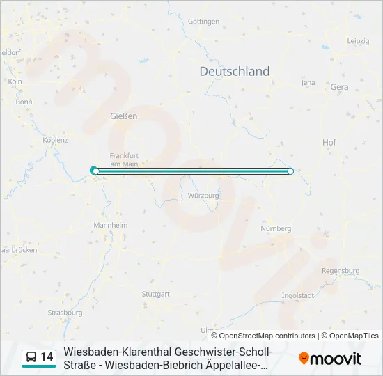 14 Bus Line Map