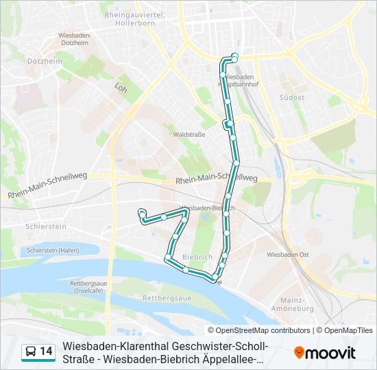 Автобус 14: карта маршрута