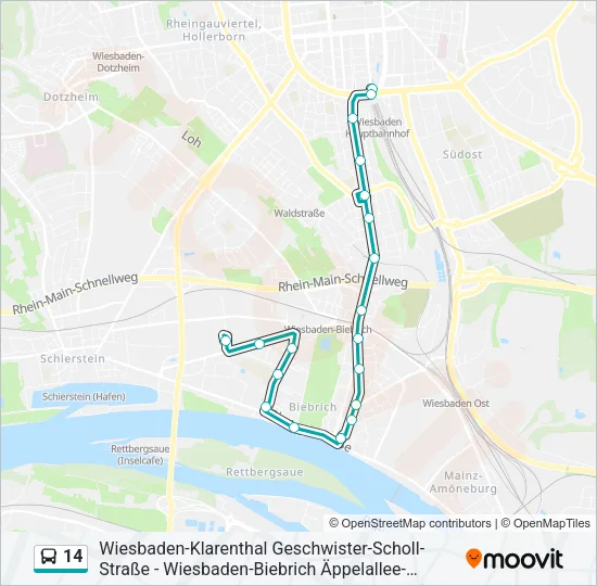 14 Bus Line Map