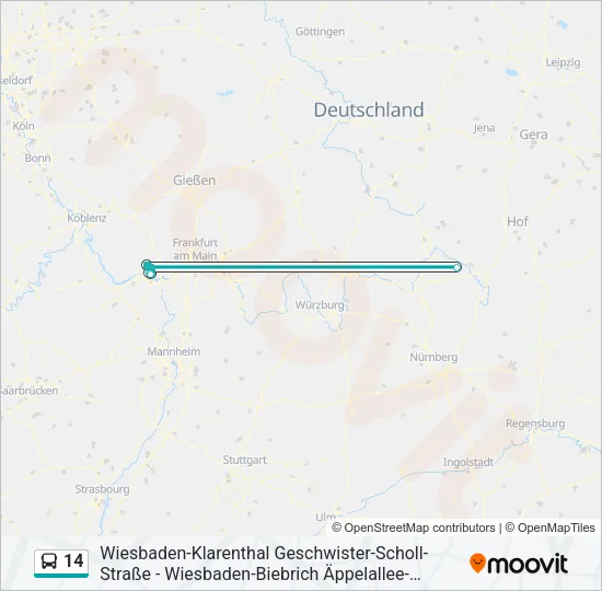 14 Bus Line Map