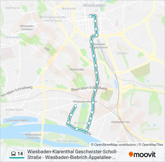 14 Bus Line Map