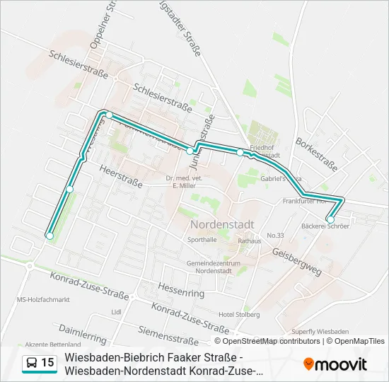 15 Bus Line Map