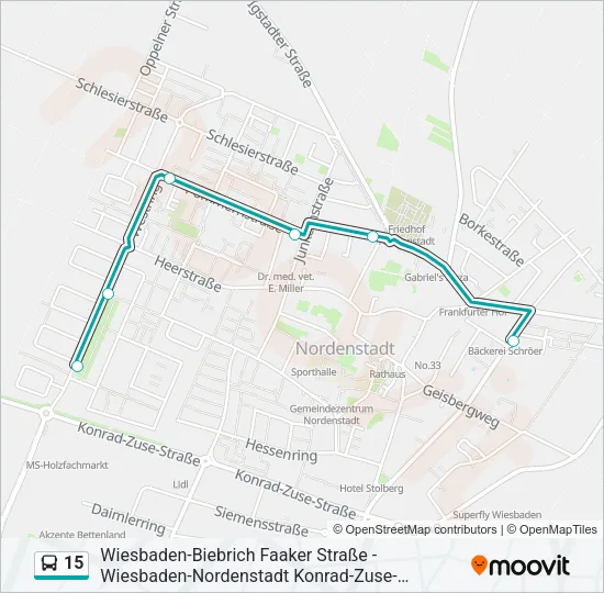 15 Bus Line Map