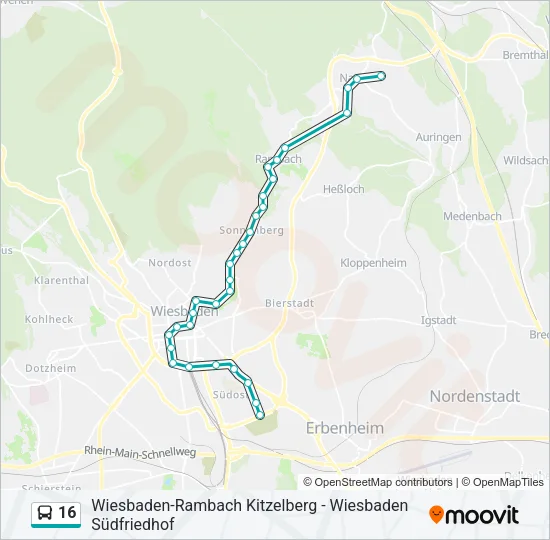 16 Bus Line Map