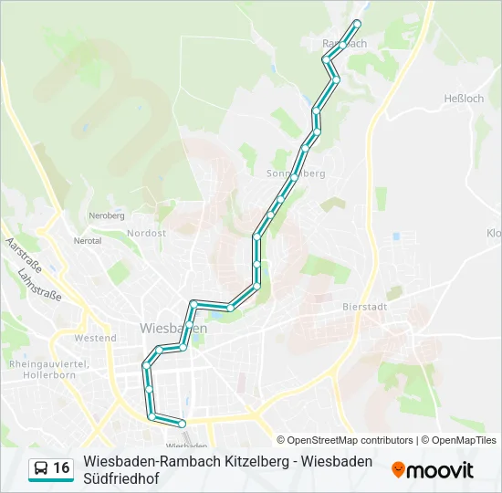 16 Bus Line Map