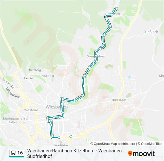 16 Bus Line Map