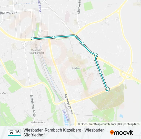 16 Bus Line Map
