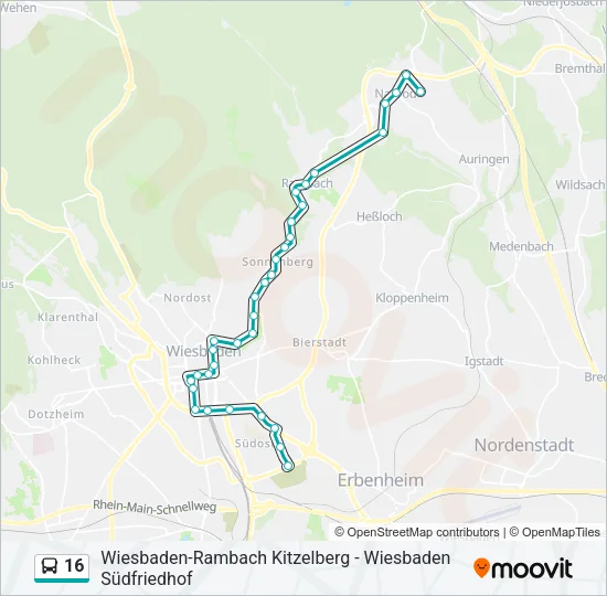 16 Bus Line Map
