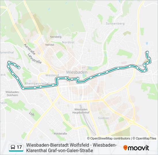 Автобус 17: карта маршрута