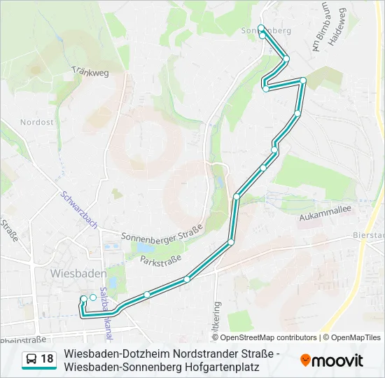 18 Bus Line Map