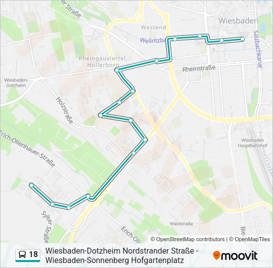 18 Bus Line Map