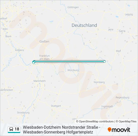18 Bus Line Map