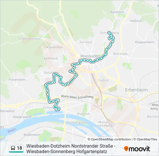 18 Bus Line Map