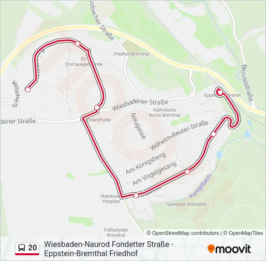 20 Bus Line Map