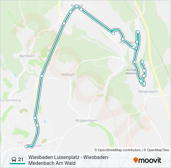 21 Bus Line Map