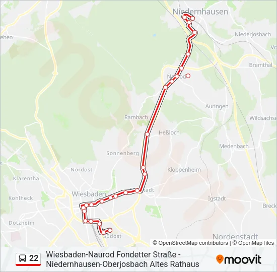 22 Bus Line Map