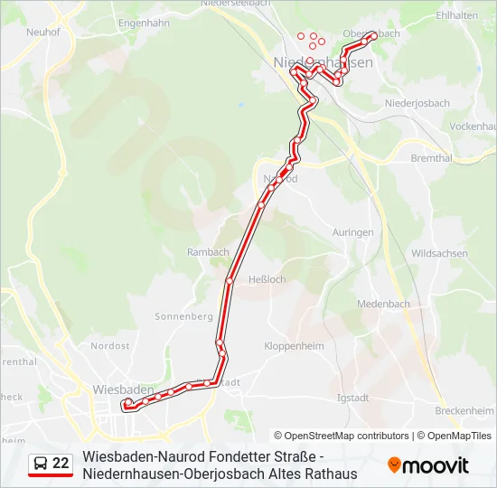 22 Bus Line Map