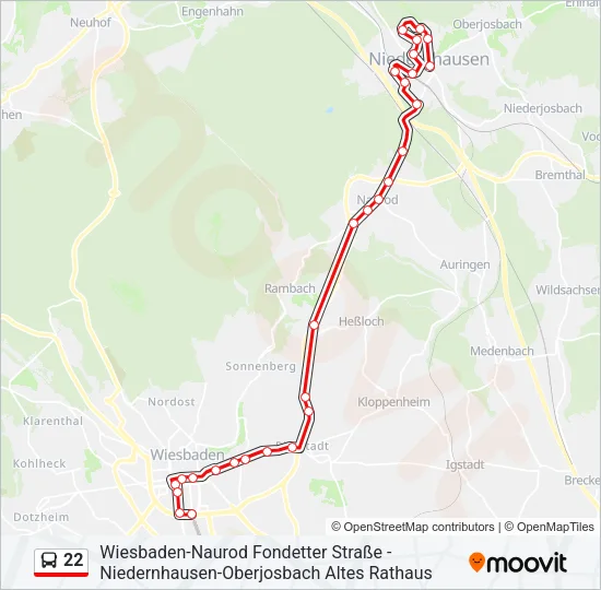 22 Bus Line Map