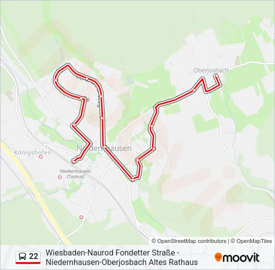 22 Bus Line Map