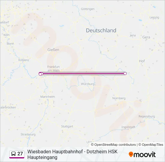 27 Bus Line Map