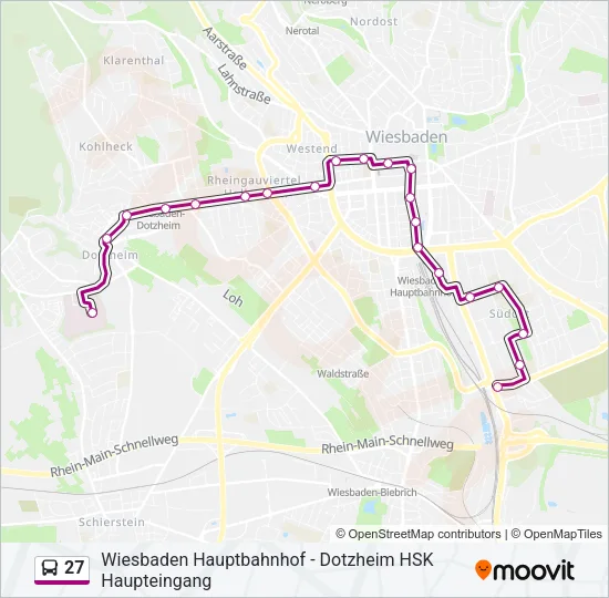 27 Bus Line Map