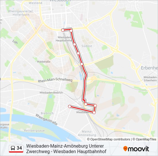 Автобус 34: карта маршрута