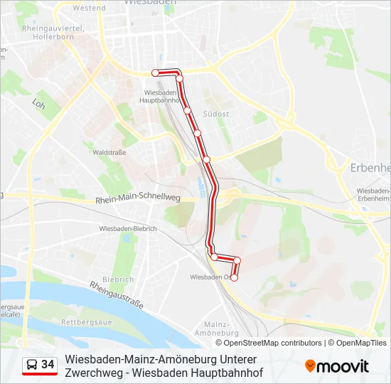 34 Bus Line Map