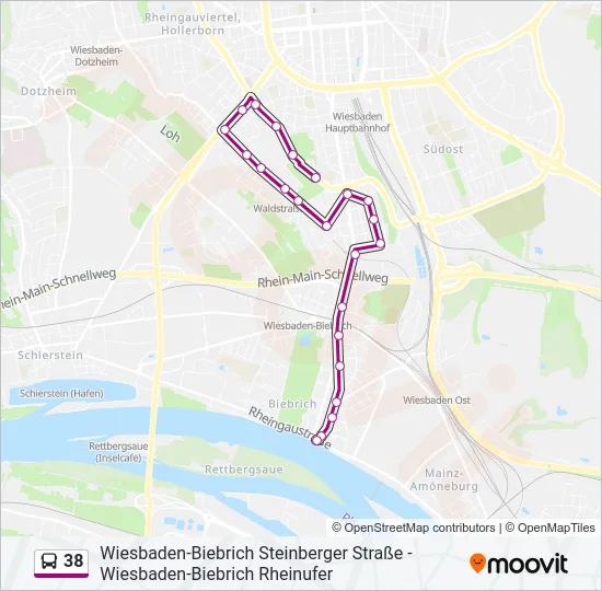 38 Bus Line Map