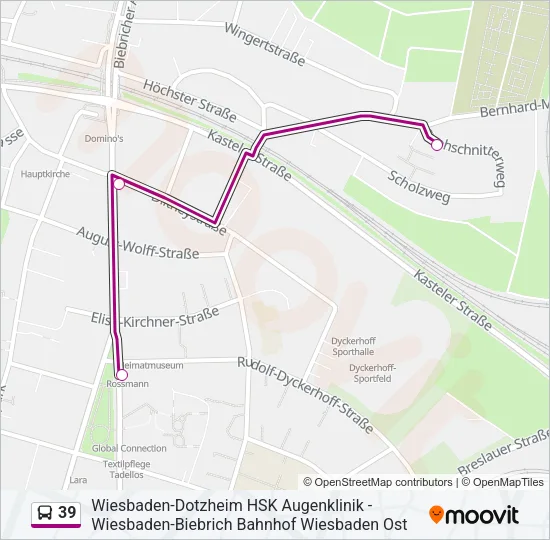 39 Bus Line Map