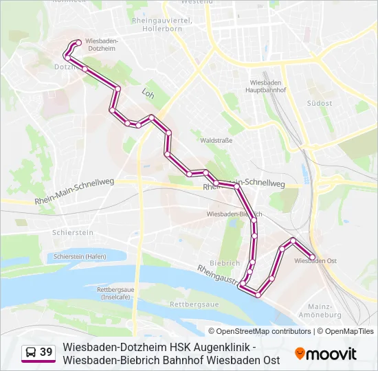39 Bus Line Map