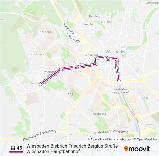 45 Bus Line Map