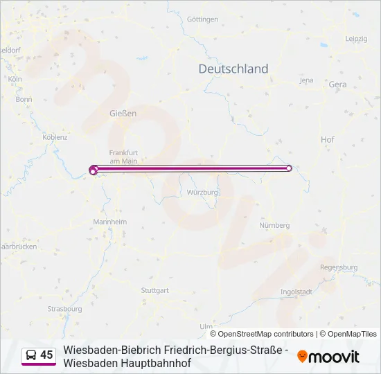 45 Bus Line Map