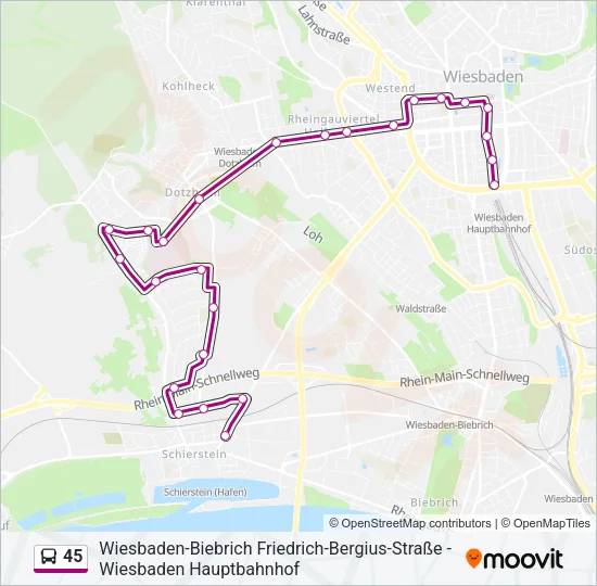 45 Bus Line Map