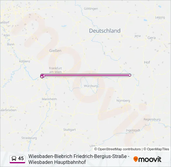 45 Bus Line Map