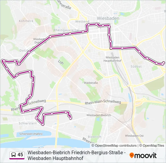 45 Bus Line Map