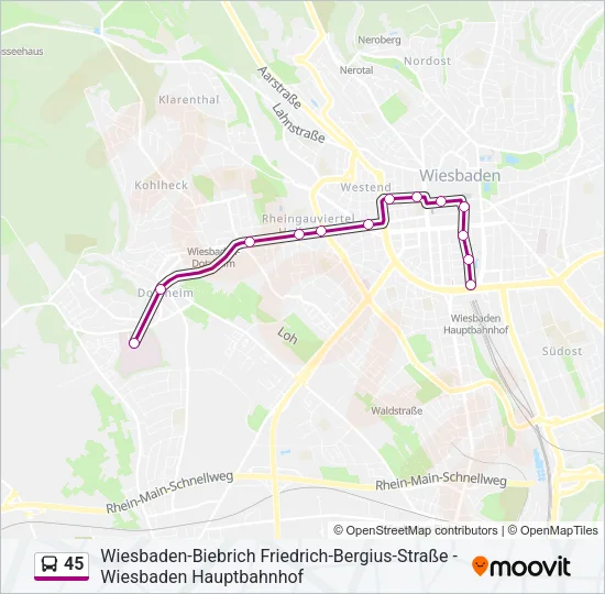 45 Bus Line Map