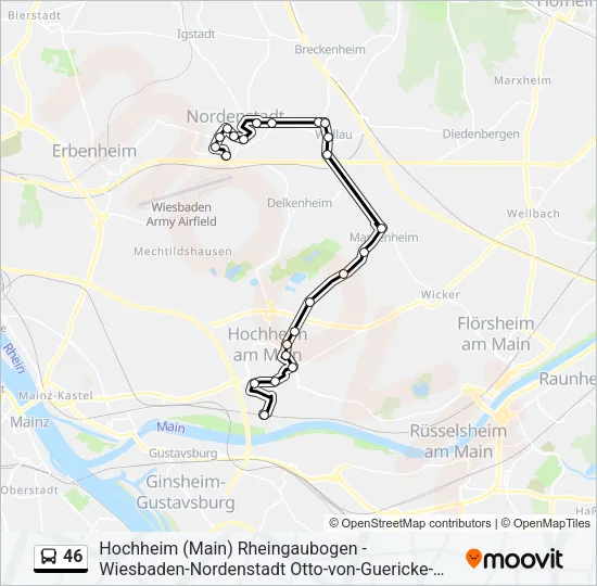 46 Bus Line Map