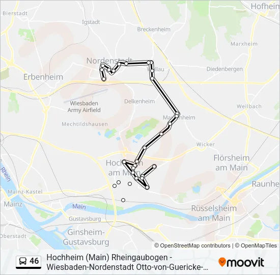 46 Bus Line Map