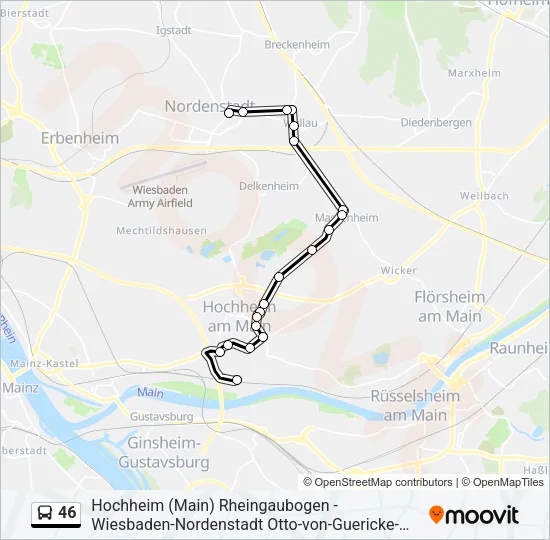 46 Bus Line Map