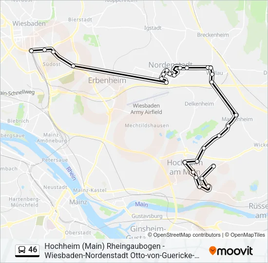 46 Bus Line Map