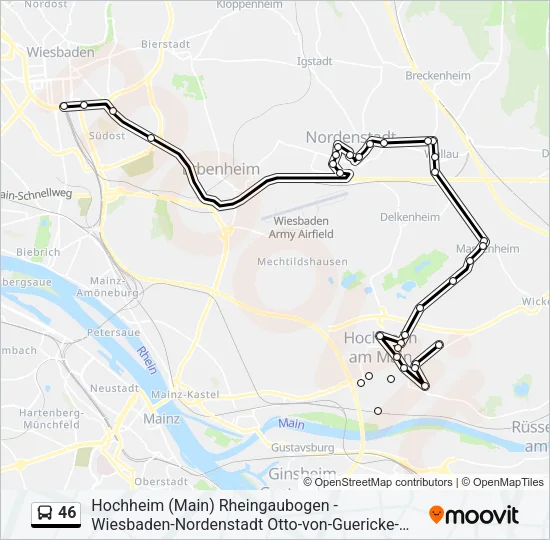 46 Bus Line Map