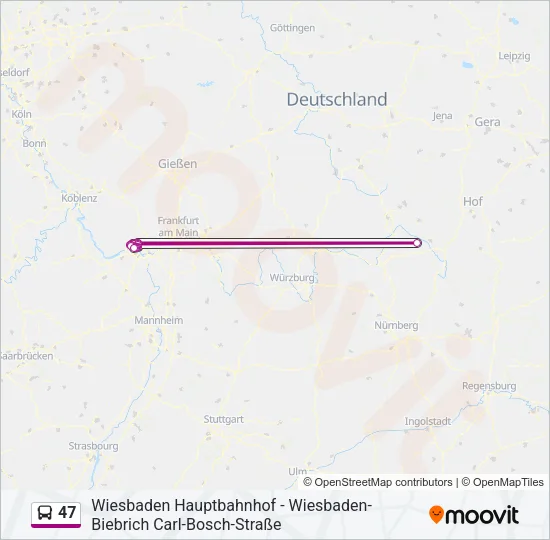 47 Bus Line Map