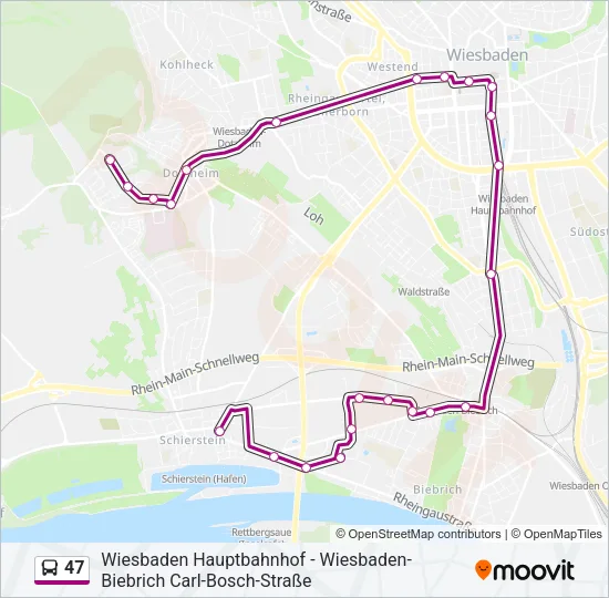 47 Bus Line Map