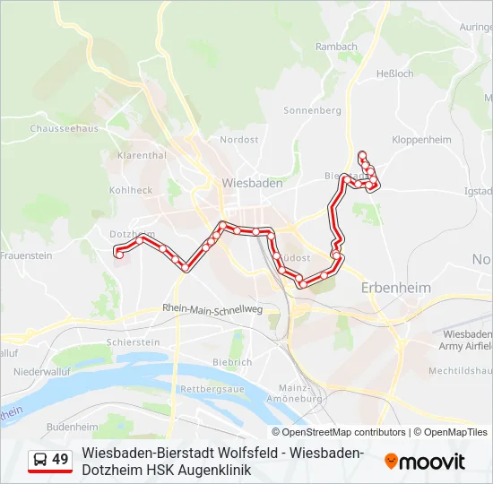 49 Bus Line Map